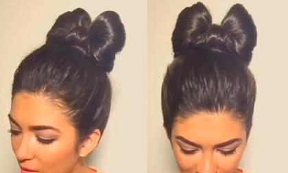 Clip tóc búi thắt nơ ngộ nghĩnh tươi mát ngày hè