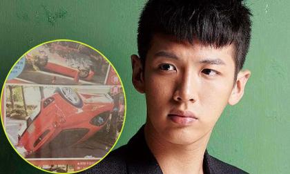 Kha Chấn Đông gặp tai nạn, xe ô tô bị lật ngược trên đường