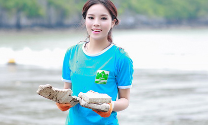 Kỳ Duyên tươi rói đi phát động bảo vệ môi trường