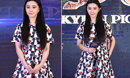 Phạm Băng Băng gây chú ý với váy như mang bầu