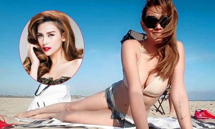 Võ Hoàng Yến khoe vòng một 'tràn trề' trên bãi biển