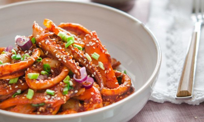 Mực xào cay chuẩn vị Hàn Quốc