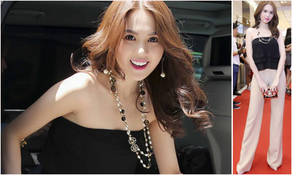 Ngọc Trinh gây bất ngờ với style quần ống rộng