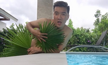 Mr Đàm làm 'Tarzan Boy' bên hồ bơi