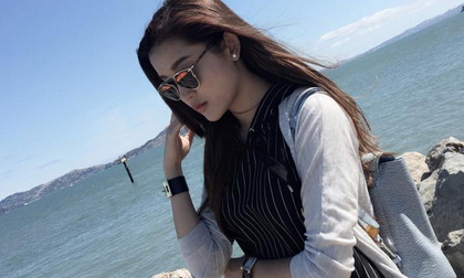 Huyền My đẹp rạng rỡ khi dạo chơi nước Mỹ