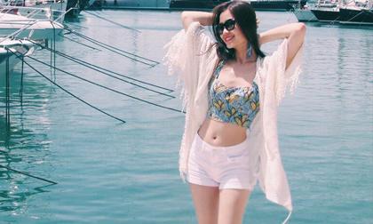 Á hậu Diễm Trang khoe 'da ngọc dáng ngà' giữa trời Tây