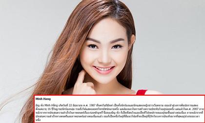 Minh Hằng được báo Thái Lan hết lời ca ngợi