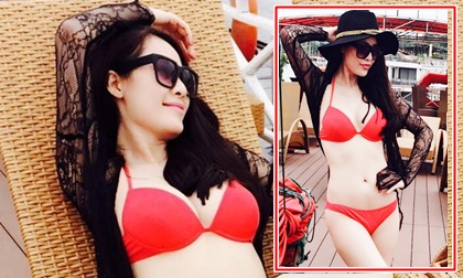 Quế Vân diện áo tắm đỏ rực 'thiêu đốt' ánh nhìn