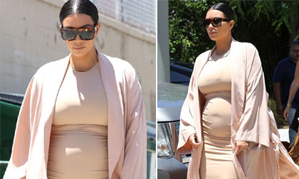Fans ngán ngẩm vì thời trang bầu bí của 'siêu vòng ba' Kim Kardashian