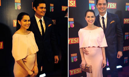 Mỹ nhân Philippines Marian Rivera lộ bụng bầu rạng rỡ bên chồng