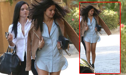 Selena Gomez khoe chân gợi cảm với mốt 'giấu quần'