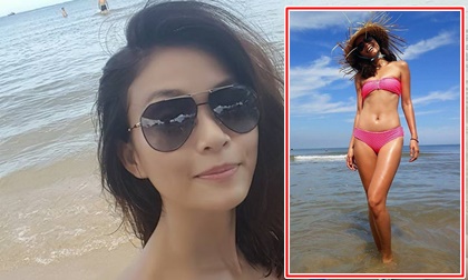 Mâu Thủy diện bikini, khoe làn da bánh mật giữa biển hè