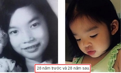 Xuân Lan khoe ảnh hai mẹ con giống nhau như tạc