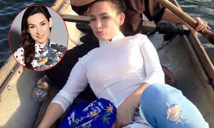 Phi Nhung mặc áo dài với quần jeans rách khó hiểu 