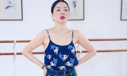 Lệ Quyên diện đồ mát mẻ đi tập nhạc