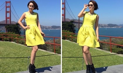 Mai Thu Huyền trẻ trung như gái đôi mươi trên đất Mỹ