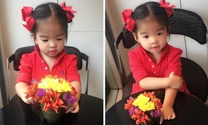 Con gái Xuân Lan ngơ ngác ngắm hoa cực yêu