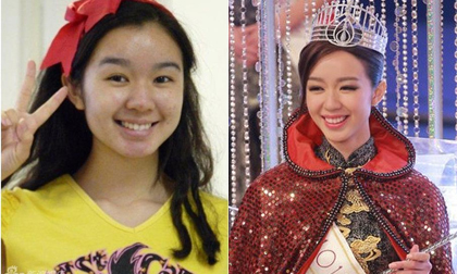 Tân Hoa hậu Hồng Kông 2015 gây bất ngờ khi lộ ảnh mặt mộc