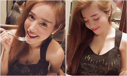 Elly Trần khoe ngực 'căng tràn' khi đi ăn kem một mình