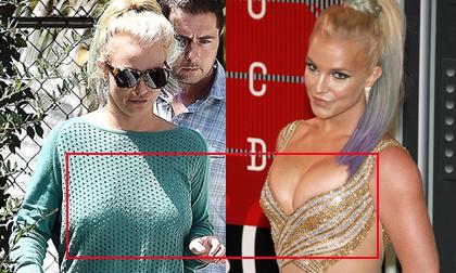 Britney Spears lộ vòng một chảy xệ như 'chực rơi xuống đất'