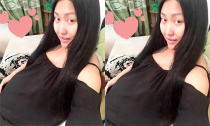 Phi Thanh Vân để mặt mộc khoe bụng bầu 4 tháng