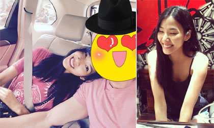 Hoàng Thùy tình tứ bên người đàn ông giấu mặt