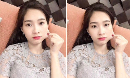 Hoa hậu Thu Thảo siêu đáng yêu với trào lưu tự véo má chụp hình