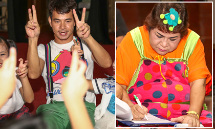 Xuân Bắc, Minh Vượng đội mưa diễn hài cho thiếu nhi