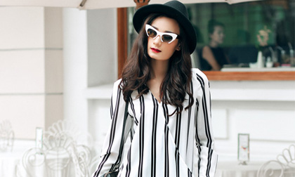 Đỗ Mạnh Cường 1 lần nữa đón đầu xu hướng với mốt kẻ sọc đen trắng 