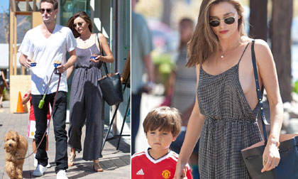Miranda Kerr mặc mát mẻ, đưa con đi chơi với bồ trẻ
