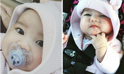 Cận cảnh gương mặt tựa thiên thần của con gái Kim Hiền