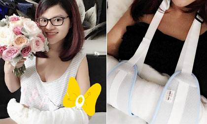 Vũ Thu Phương tươi như hoa sau tai nạn đứt gân tay