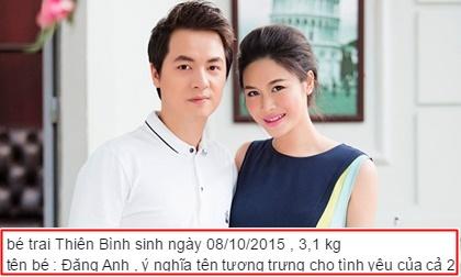 Vợ Đăng Khôi đã hạ sinh con trai nặng 3,1 kg