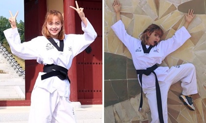 Minh Hằng hóa võ sĩ Taekwondo, tạo dáng 'siêu nhắng nhít'