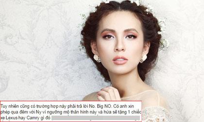 MC Huyền Ny bị gạ tình 'xin phép qua đêm' sẽ được tặng siêu xe