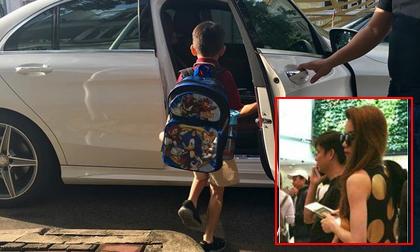 Cường Đôla đưa Subeo đi học thờ ơ với hình ảnh tình tứ của Hà Hồ