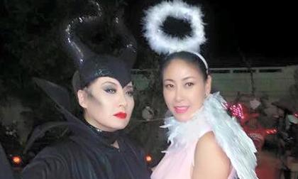 Hoa hậu Hà Kiều Anh và vợ cũ Bằng Kiều đón lễ Halloween sớm