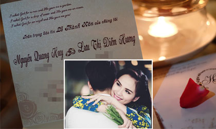Hé lộ thiệp mời 'đám cưới cổ tích' của Hoa hậu Diễm Hương