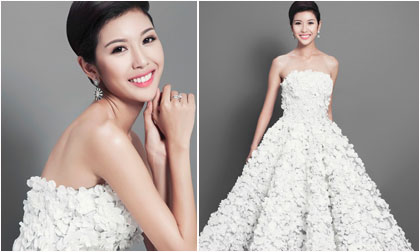 Thúy Vân gây chú ý với trang phục dạ hội đính hoa anh đào