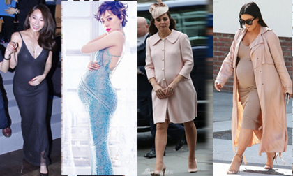 Sao Âu-Á bụng vượt mặt vẫn đi giày cao, làm việc hết công suất