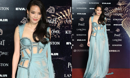 Thư Kỳ táo bạo với váy 'rách lỗ chỗ' tại lễ trao giải Kim Mã 