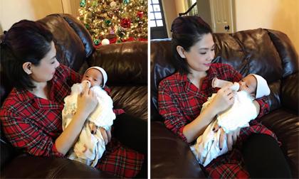 Thanh Thảo khéo léo cho con Hồng Ngọc uống sữa