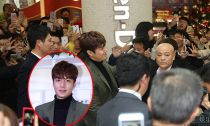 Lee Min Ho tươi rói xuất hiện giữa 'rừng fan' bao vây