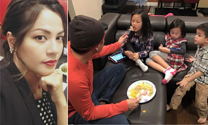 Phớt lờ lời 'dằn mặt' của chồng cũ, Ngọc Thúy khoe chồng mới chăm con hết mực