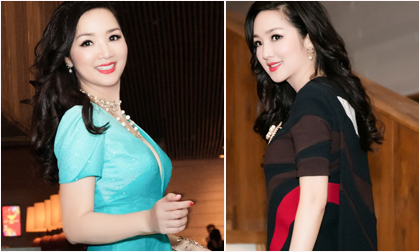 Hoa hậu Đền Hùng Giáng My diện 2 váy hiệu đi hát và làm MC