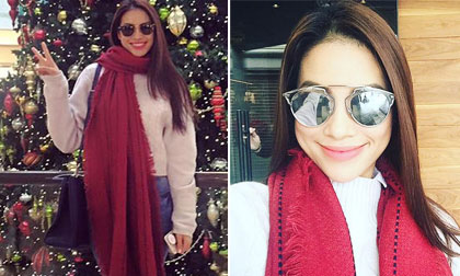 Phạm Hương quyết tâm tăng 2kg trước khi về quê nhà