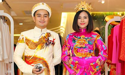 Vợ chồng Vân Trang hé lộ trang phục cưới đẹp như Hoàng bào