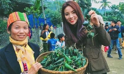 Hoa hậu Kỳ Duyên giản dị đón Tết sớm cùng bà con vùng cao