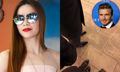 Hà Hồ hạnh phúc khoe 'chân mình và chân anh' với David Beckham