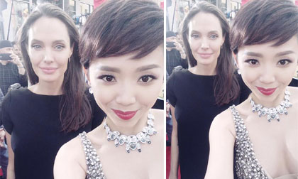 Tóc Tiên thót tim vì được Angelina Jolie chủ động bắt tay